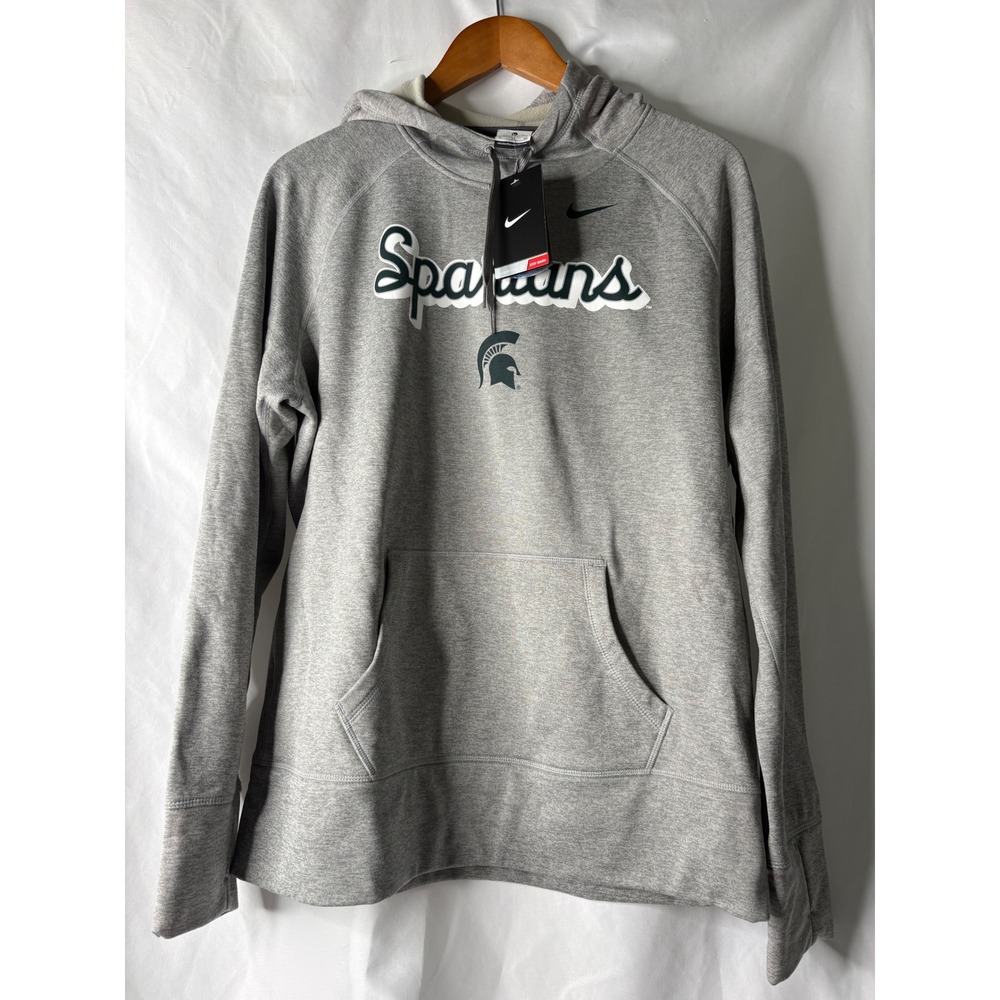 Nike Michigan State Spartans Therma-FIT Hoodie Womens‎ XL Grey Heather NWT